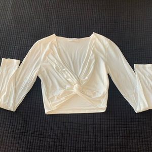 Cropped long sleeve shirt